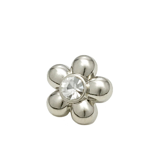 Boutons de chemise en métal en forme de fleur en or, argent et diamant noir de 11 mm, 30 pièces