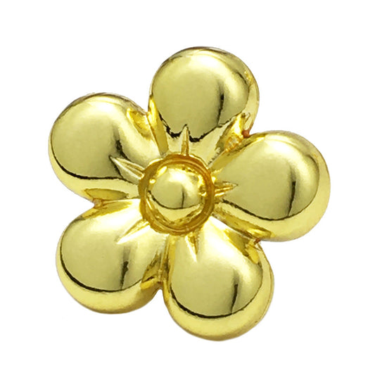 12-22.5mm Glossy Gold & Silver Flower Metal Buttons 20pcs