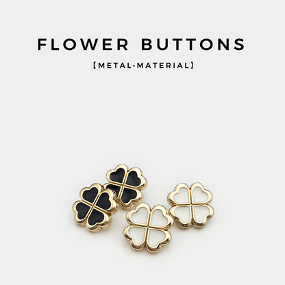 11mm Four-Leaf Clover Metal Buttons for Kids' Knitwear 30PCS