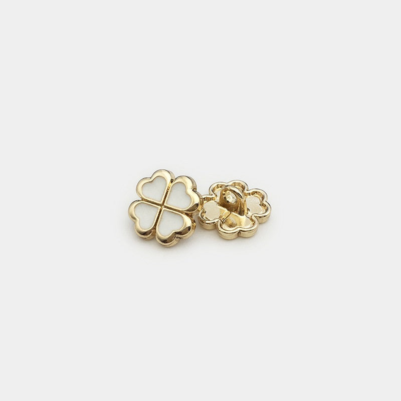 11mm Four-Leaf Clover Metal Buttons for Kids' Knitwear 30PCS