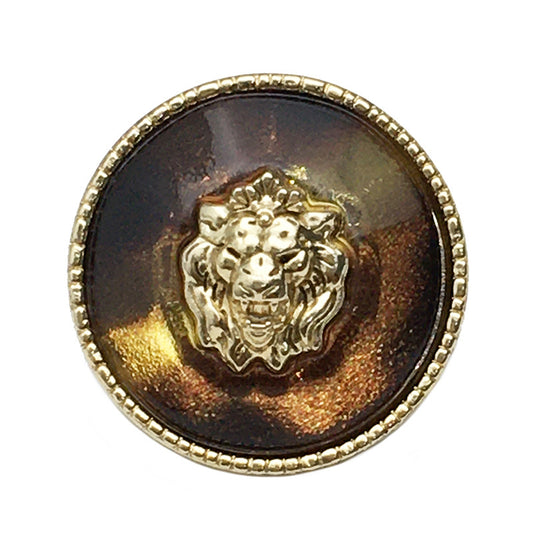 17,5/20/22,5 mm Lion Head Transparent Resin Metal Buttons 12 st