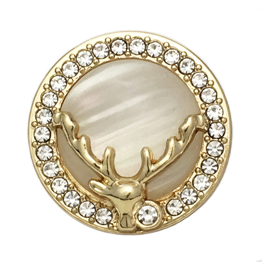 17.5/22.5/25mm Round Deer with Diamond Metal Coat Buttons 10pcs