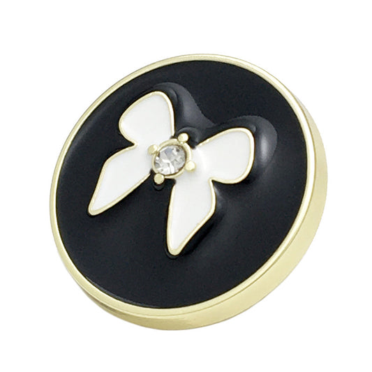 15-22.5mm Round Metal Bowknot Buttons with Diamond 20pcs