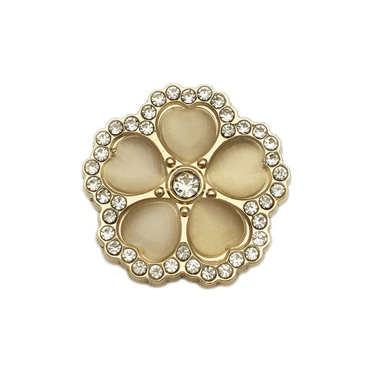 Boutons en métal en diamant de fleur de 25 mm pour manteaux et costumes pour femmes, 10 pièces