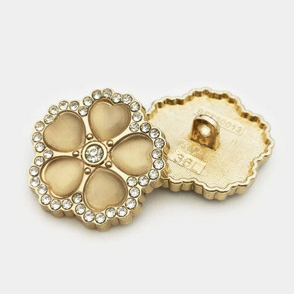 Boutons en métal en diamant de fleur de 25 mm pour manteaux et costumes pour femmes, 10 pièces