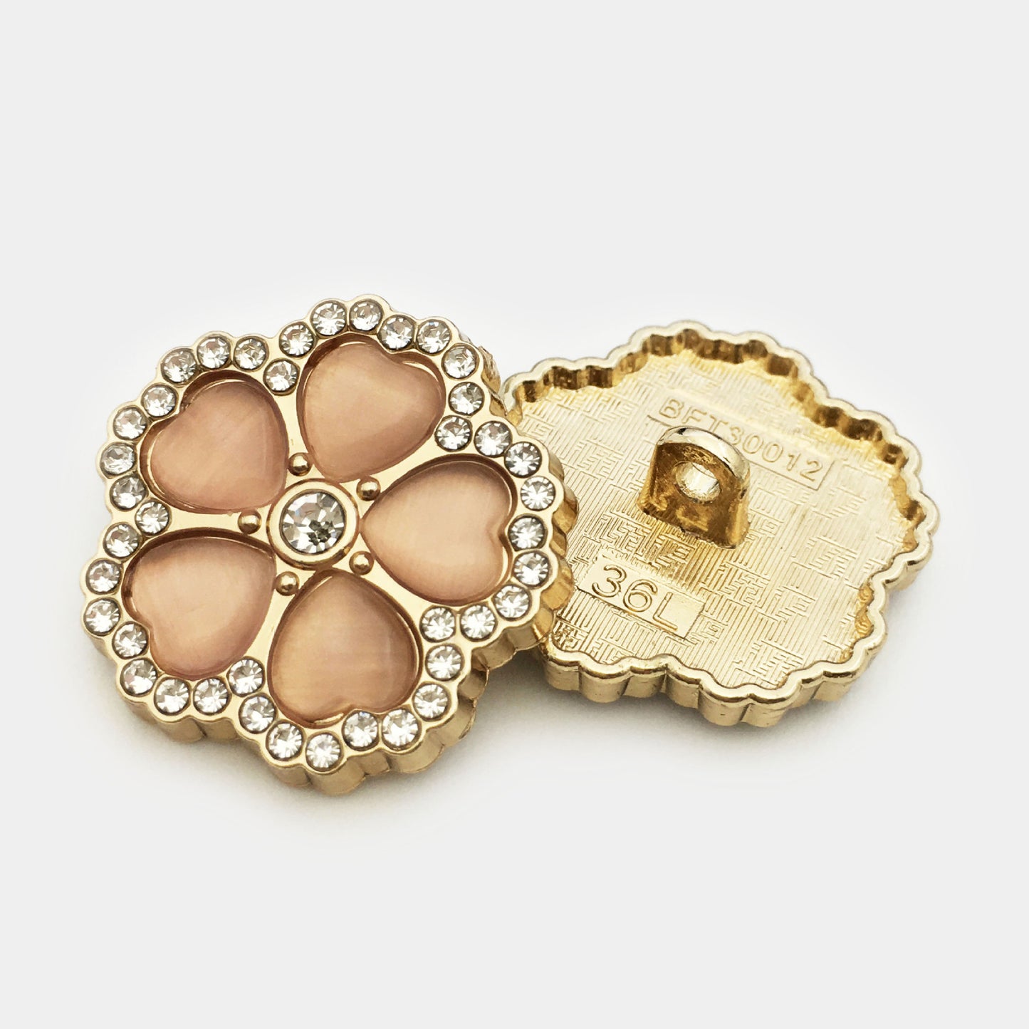 Boutons en métal en diamant de fleur de 25 mm pour manteaux et costumes pour femmes, 10 pièces