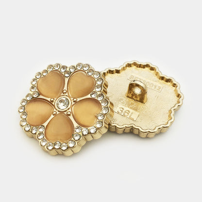 Boutons en métal en diamant de fleur de 25 mm pour manteaux et costumes pour femmes, 10 pièces