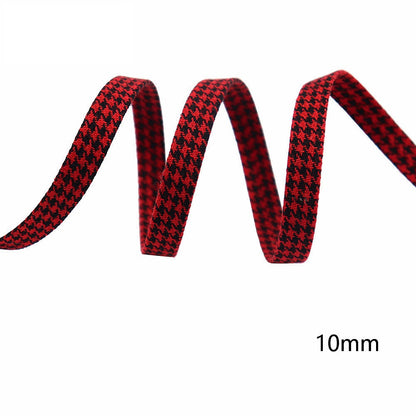 10/25/38MM Puuvilla Houndstooth Vinonauha Nauhat 8 Väriä 40M Paketti