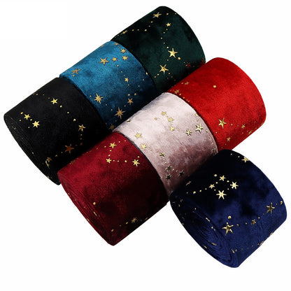 10MM/25MM/50MM Embroidered Velvet Ribbon 35 Yards Pack