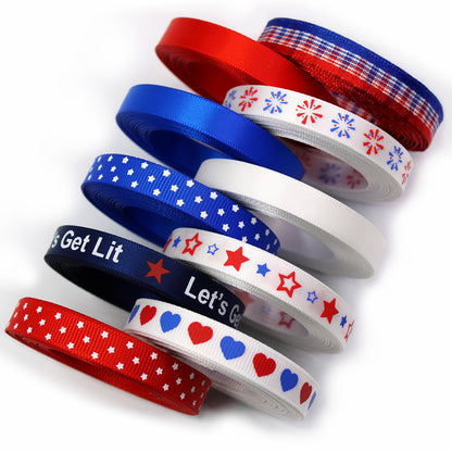 9mm American Flag Ribbon for Independence Day 10 Colors