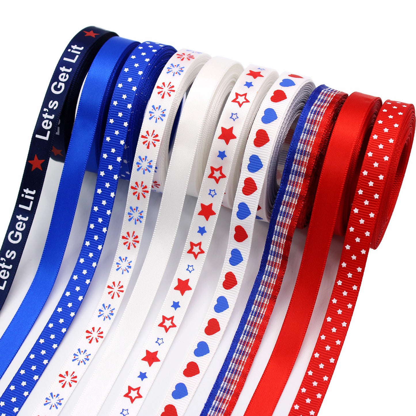 9mm American Flag Ribbon for Independence Day 10 Colors