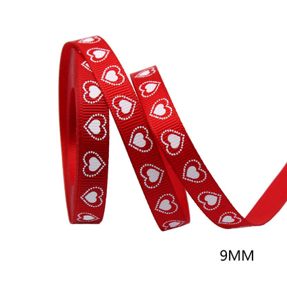 9mm 7 Color Valentine's Day Gift Ribbon for Crafting and Packaging