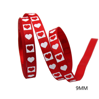 9mm 7 Color Valentine's Day Gift Ribbon for Crafting and Packaging