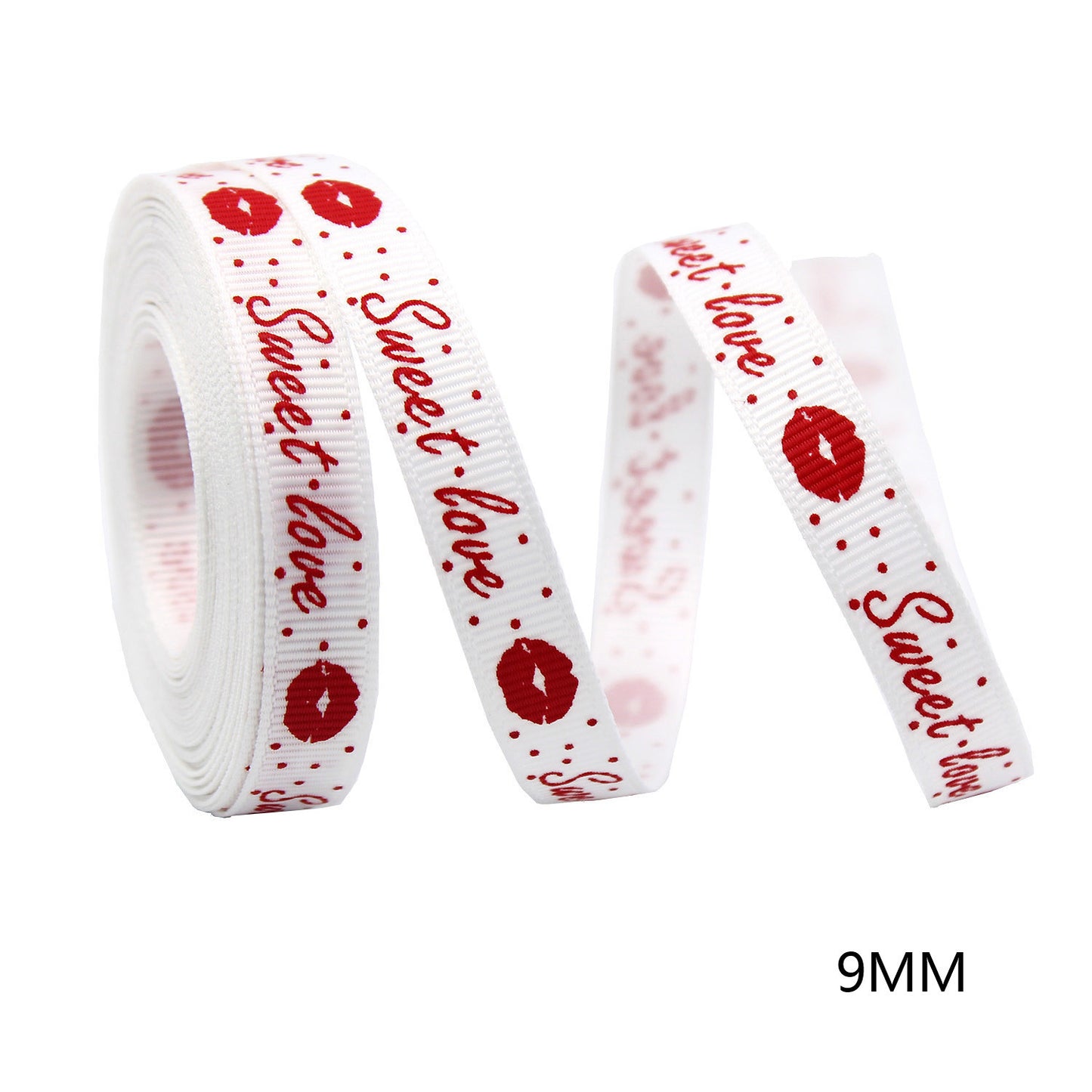 9mm 7 Color Valentine's Day Gift Ribbon for Crafting and Packaging