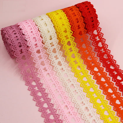 30MM Heart Cutout Grosgrain Craft Ribbon 12 Pack 60 Yards