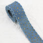 1/1.5 Inch Vintage Denim Star Embroidered Ribbon 10 Yards 