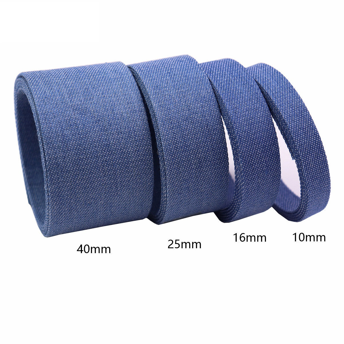 10mm/16mm/25mm/40mm Denim Fabric Edge Binding Ribbon 10 Yards