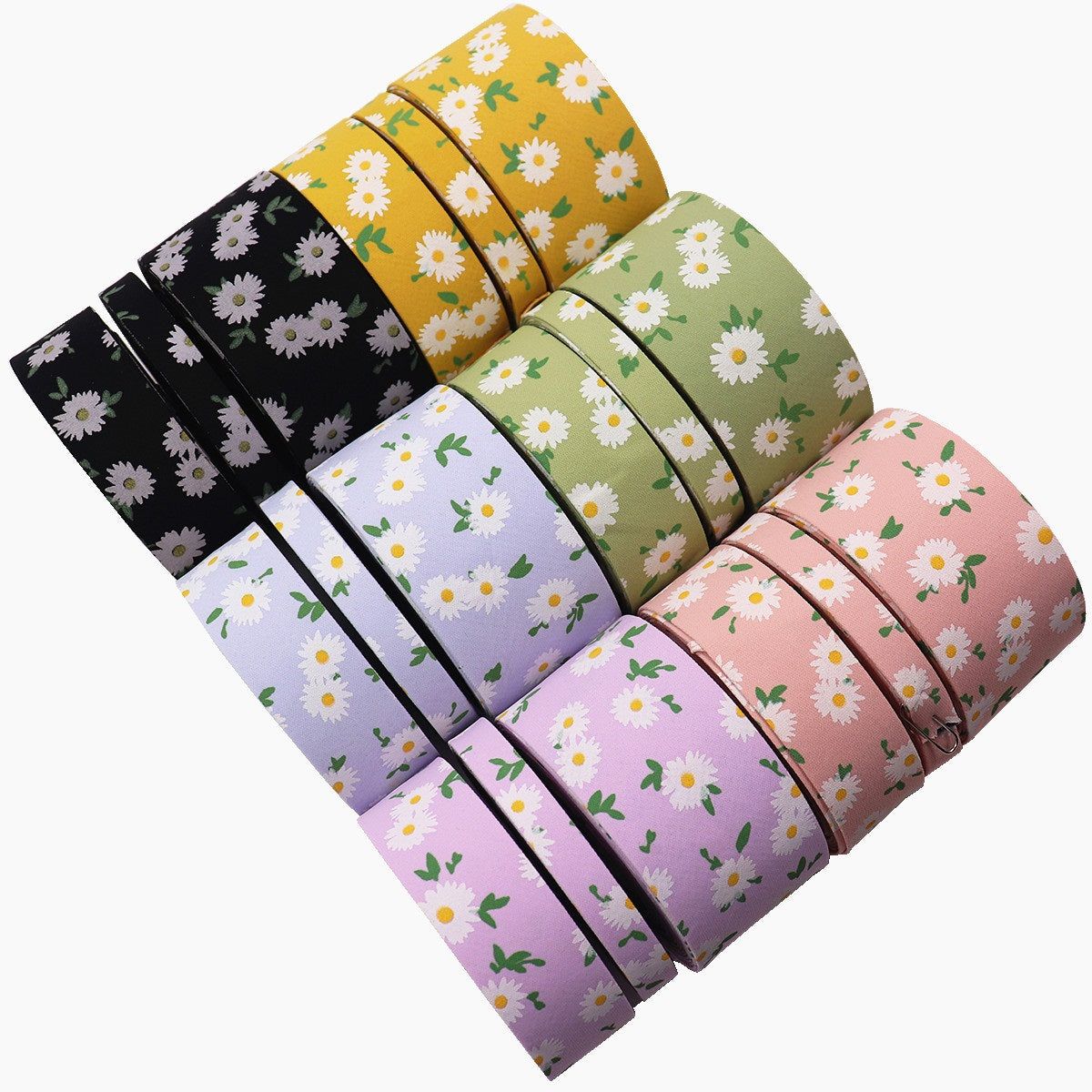 10/25/38mm Flower Printed Fabric Ribbon Set in 6 Colors