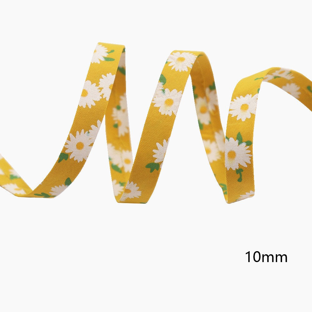 10/25/38mm Flower Printed Fabric Ribbon Set in 6 Colors