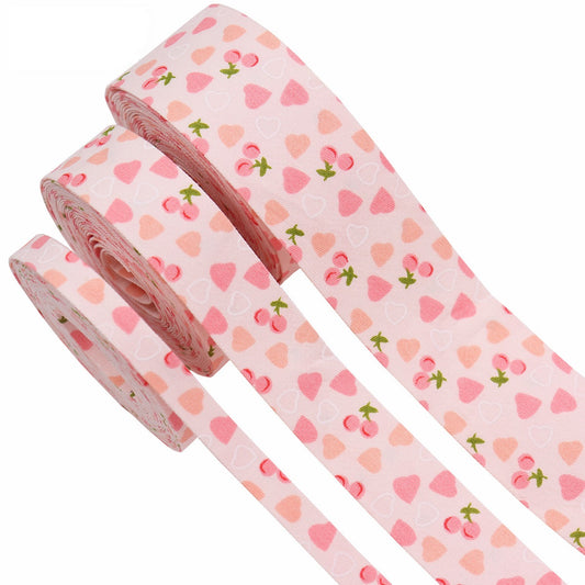 10/25/38mm Roze Kersen Biasband Haarband Knutsellint 3 Pack 15 Yards