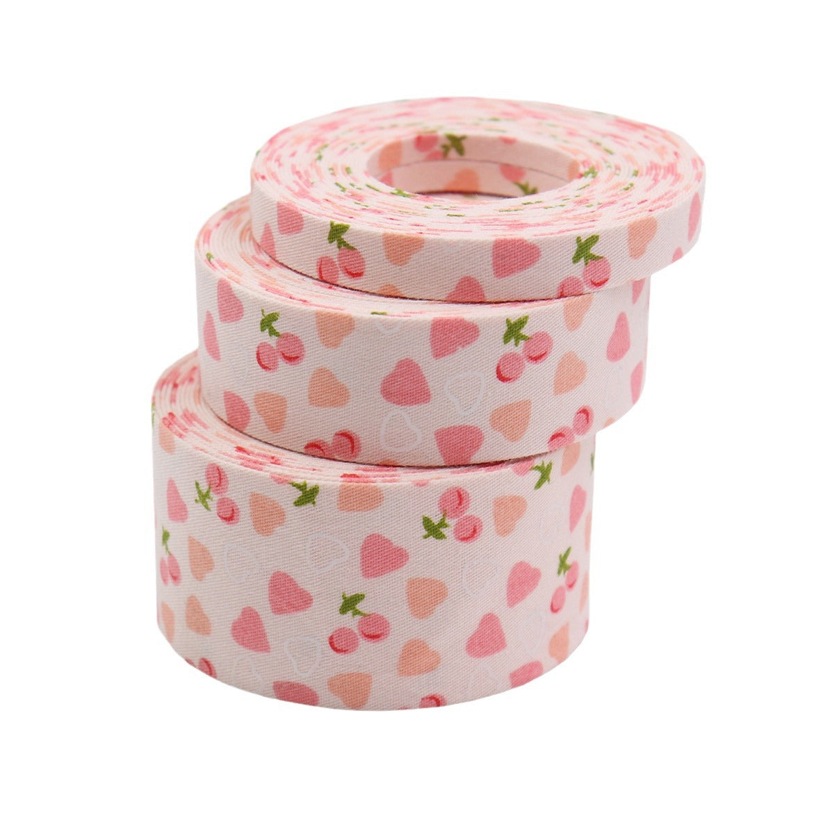 10/25/38mm Pink Cherry Bias Tape Hairband Craft Ribbon 3 Pack 15 Yards