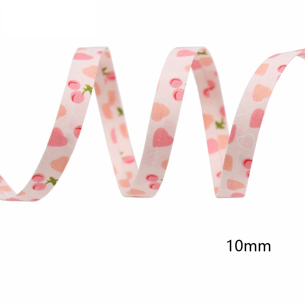 10/25/38mm Pink Cherry Bias Tape Hairband Craft Ribbon 3 Pack 15 Yards