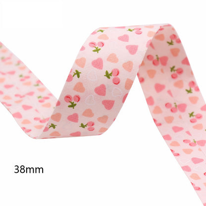 10/25/38mm Pink Cherry Bias Tape Hairband Craft Ribbon 3 Pack 15 Yards