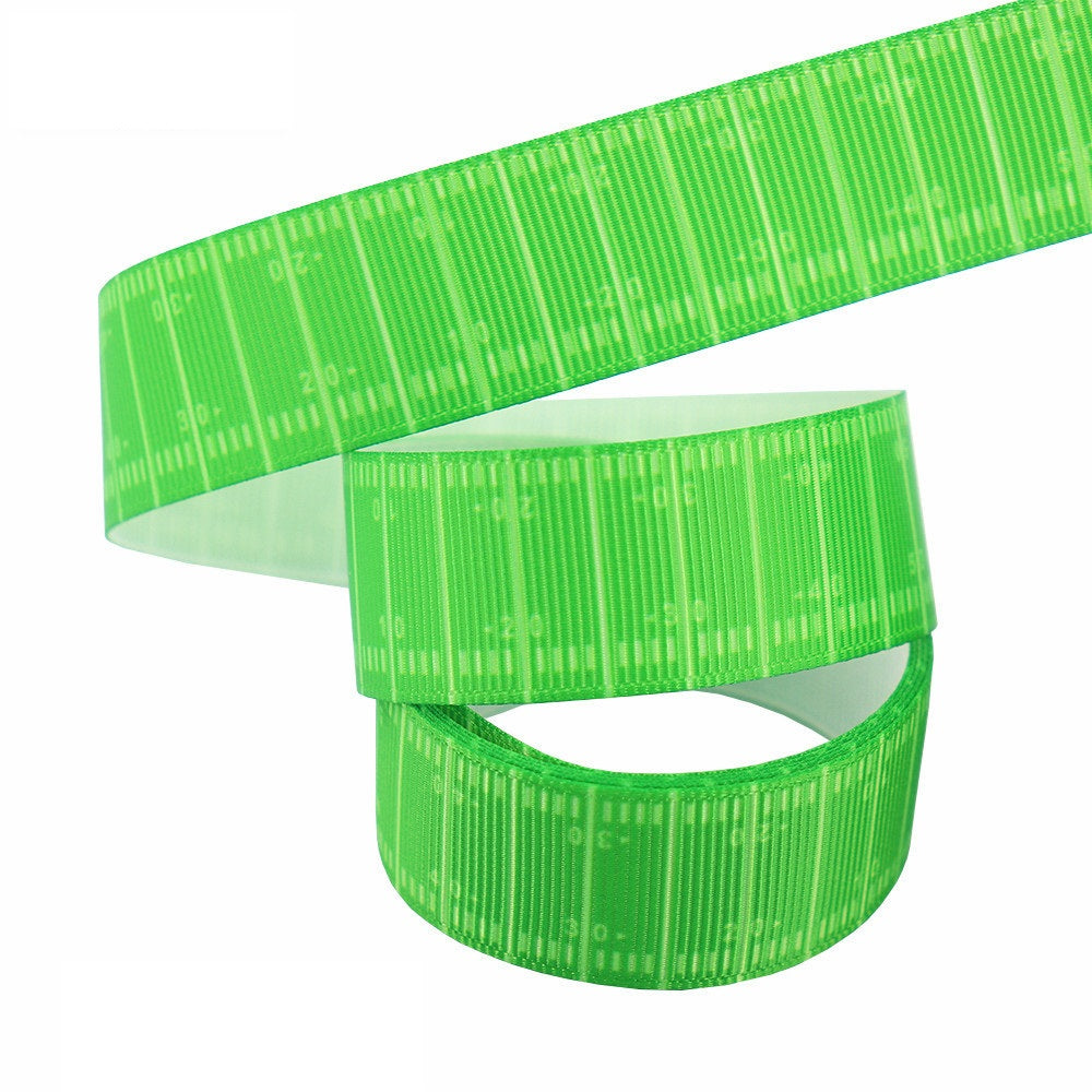 22mm Green Brown Football Sports Scene Ribbon Webbing 6 Pack