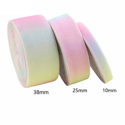 10/25/38MM Velvet Gradient Candy Color Ribbon 3 Pack