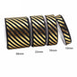 10/16/22/38mm Gold Foil Diagonal Stripe Grosgrain Ribbon 4 Pack