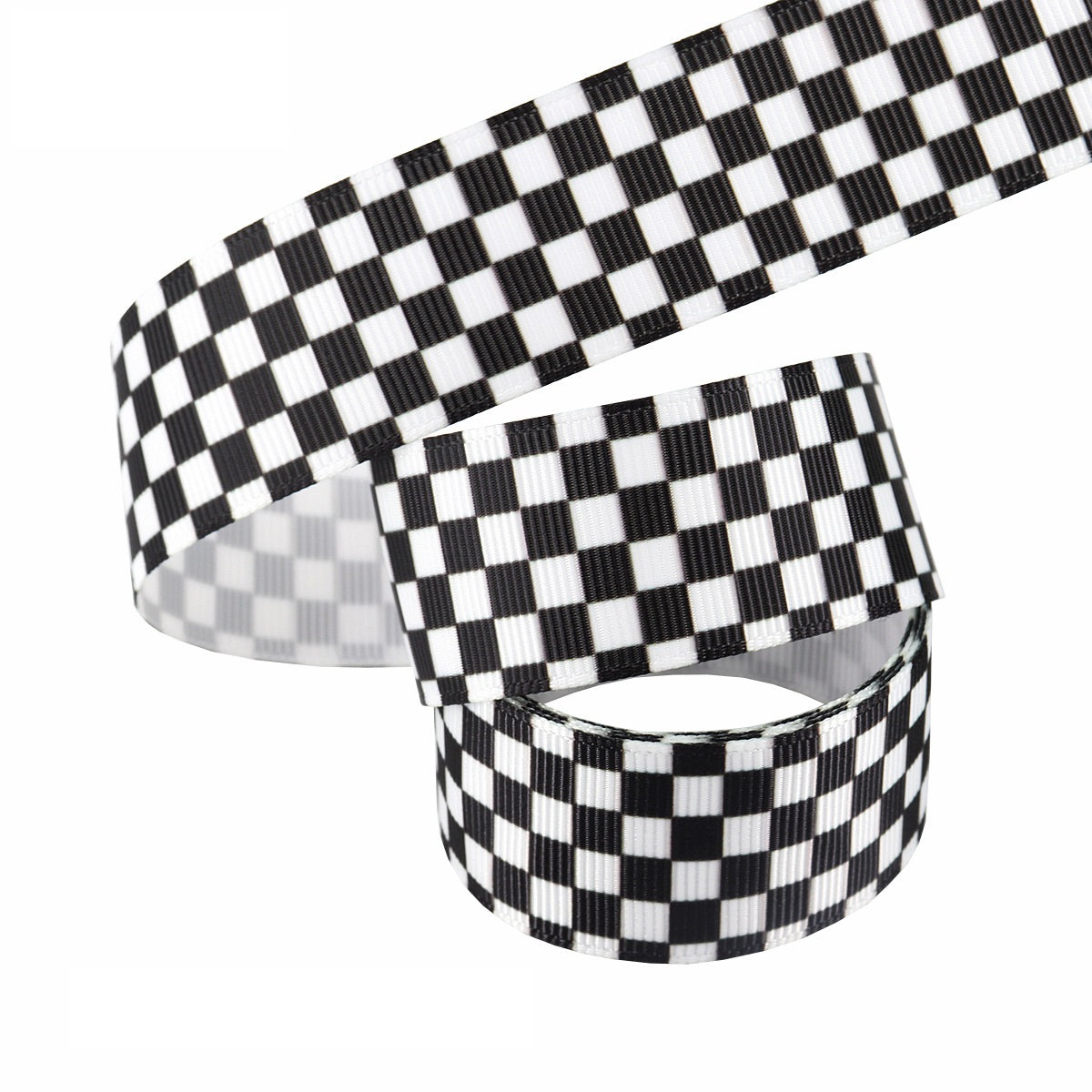 25mm Classic Heat Transfer Black and White Striped Ribbon 5 Pack