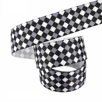 25mm Classic Heat Transfer Black and White Striped Ribbon 5 Pack