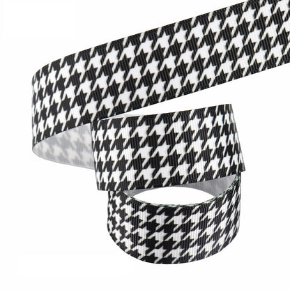 25mm Classic Heat Transfer Black and White Striped Ribbon 5 Pack