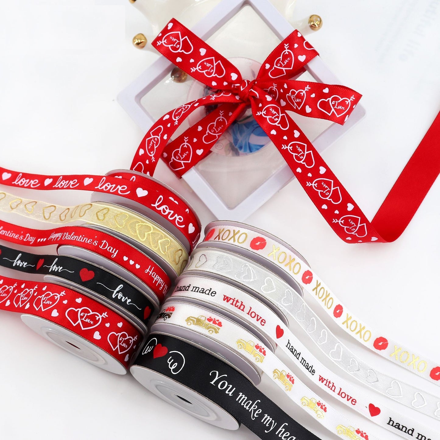 10/16mm Valentine's Day Love Ribbon 10 Pack