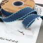 1/1.5 Inch Lace Edged Denim Ribbon 5 Yards