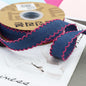 1/1.5 Inch Lace Edged Denim Ribbon 5 Yards