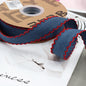 1/1.5 Inch Lace Edged Denim Ribbon 5 Yards