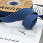 1/1.5 Inch Lace Edged Denim Ribbon 5 Yards