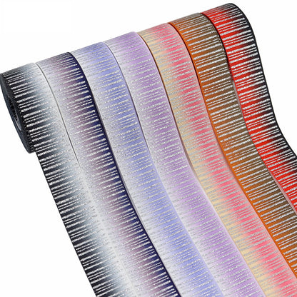 25mm Sparkling Vertical Striped Silver Ribbon with Foil 28 Colors