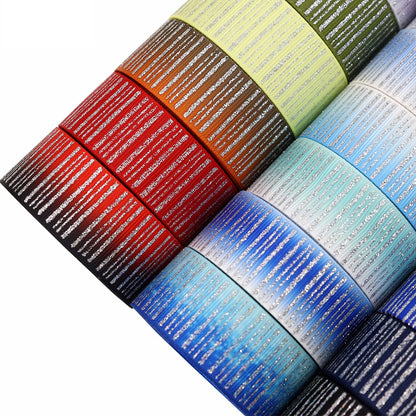 25mm Sparkling Vertical Striped Silver Ribbon with Foil 28 Colors