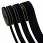 10/19/25/38mm Black and Gold Velvet Ribbons 4 Sizes Pack