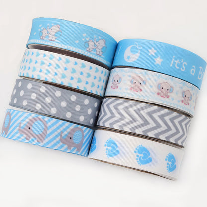 22mm Blue Boy Birthday Party Decor Ribbon 8 Pack 40 Yards (5 Yards per Roll)