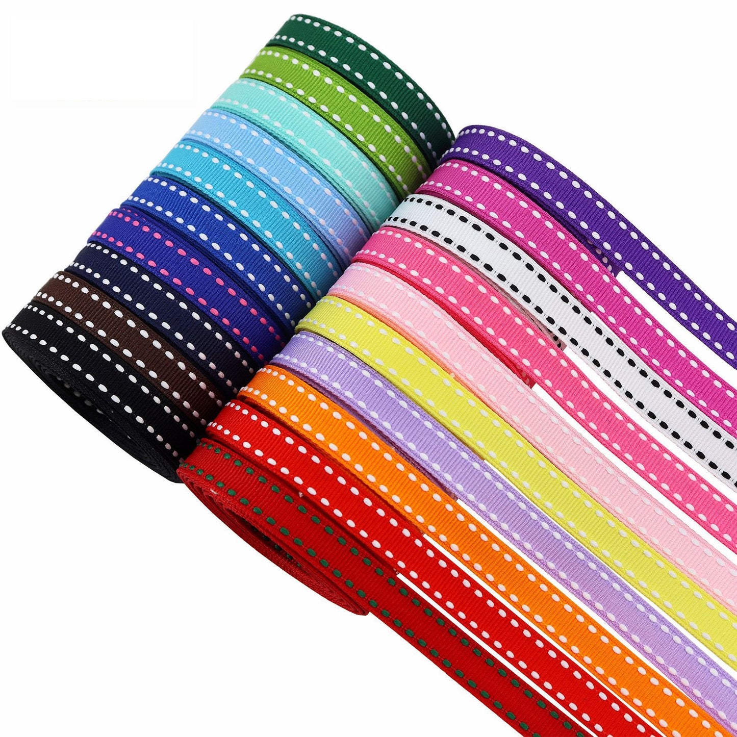 10mm Striped Ribbon Set 20 Colors (5 Yards per color)