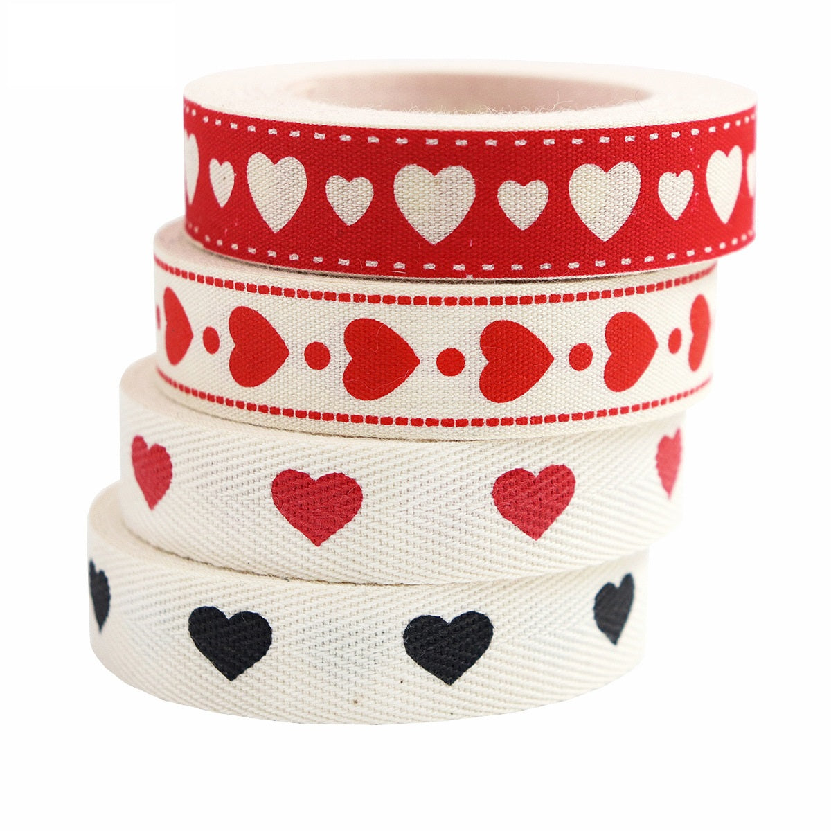 16mm Cotton Ribbon Valentine's Heart for Wedding Decorations 40 Yards