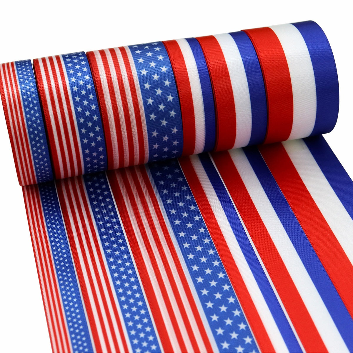 16/25/38mm American Flag Independence Day Ribbon 6 Pack