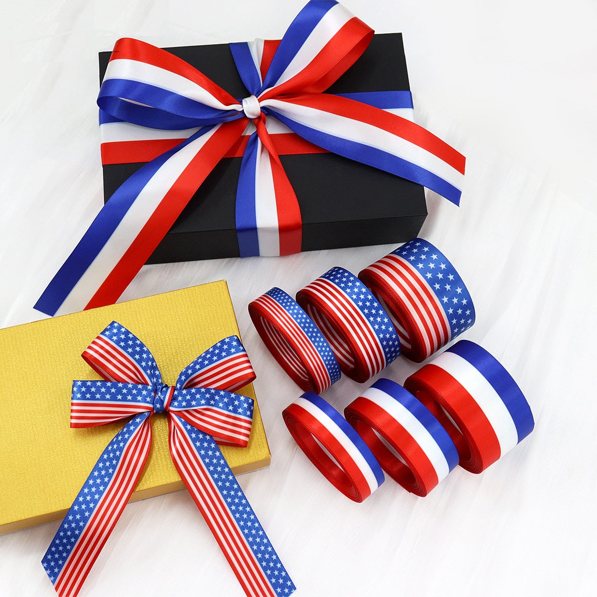 16/25/38mm American Flag Independence Day Ribbon 6 Pack