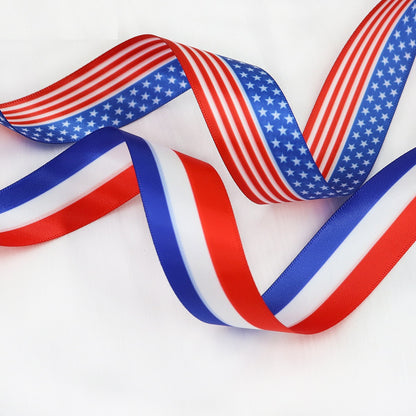 16/25/38mm American Flag Independence Day Ribbon 6 Pack