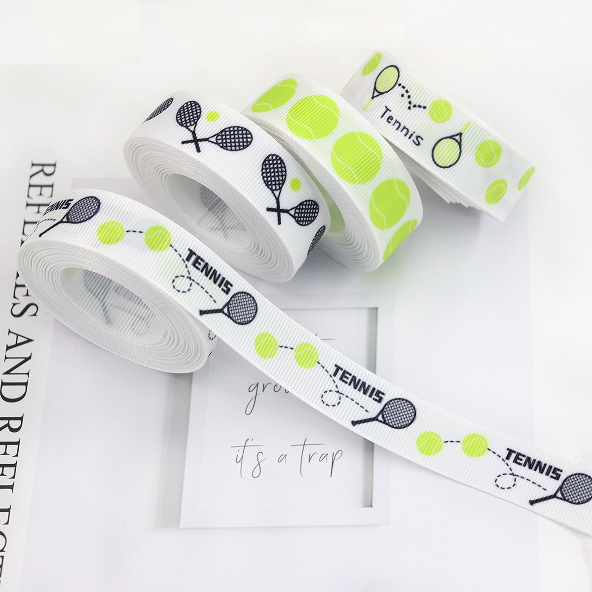 19mm Tennis Grosgrain Ribbon Cheerleader Hair Decorative 4 Pack