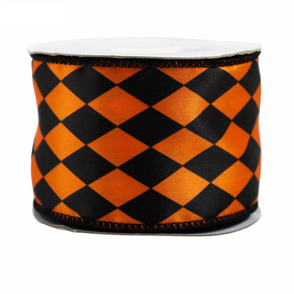 2.5 Inch Polka Dot,Stripe,Diamond Dot Halloween Ribbons 5 Pack