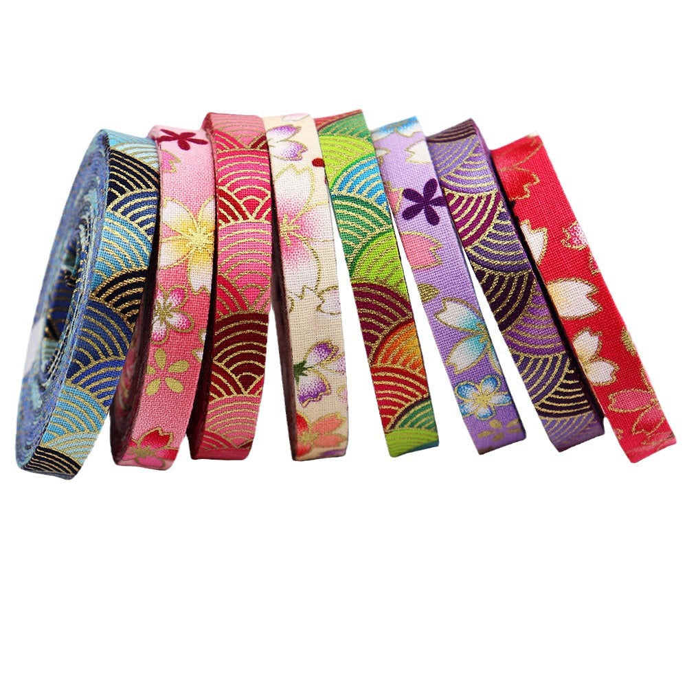 10mm/25mm/40mm Japanese Style Sakura Water Ripple Ribbon 8 Pack